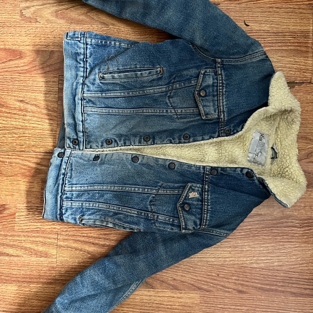 Sherpa lined denim coat